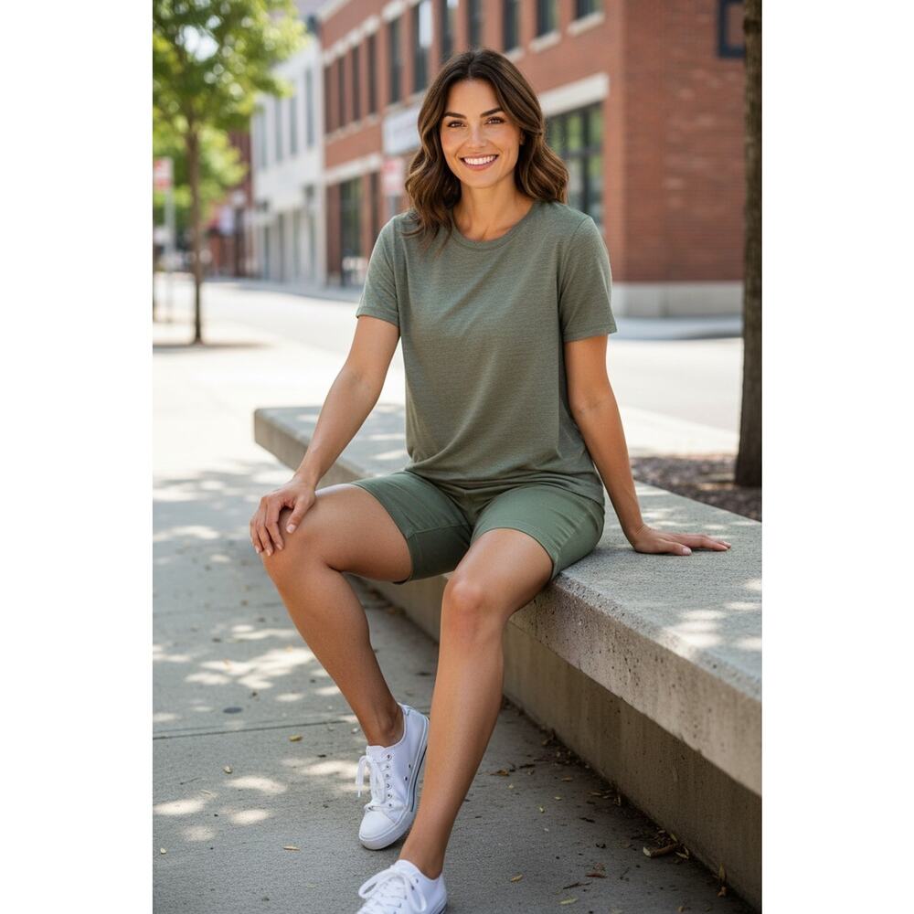 Eddie Bauer - Women's Resolution Stretch Short-Sleeve T-Shirt Green Sz XL New!